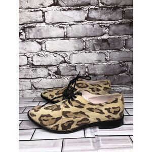 Penelope And Coco Leopard Print Suede Leather Oxfords Shoes Women Sz 10M US/41EU